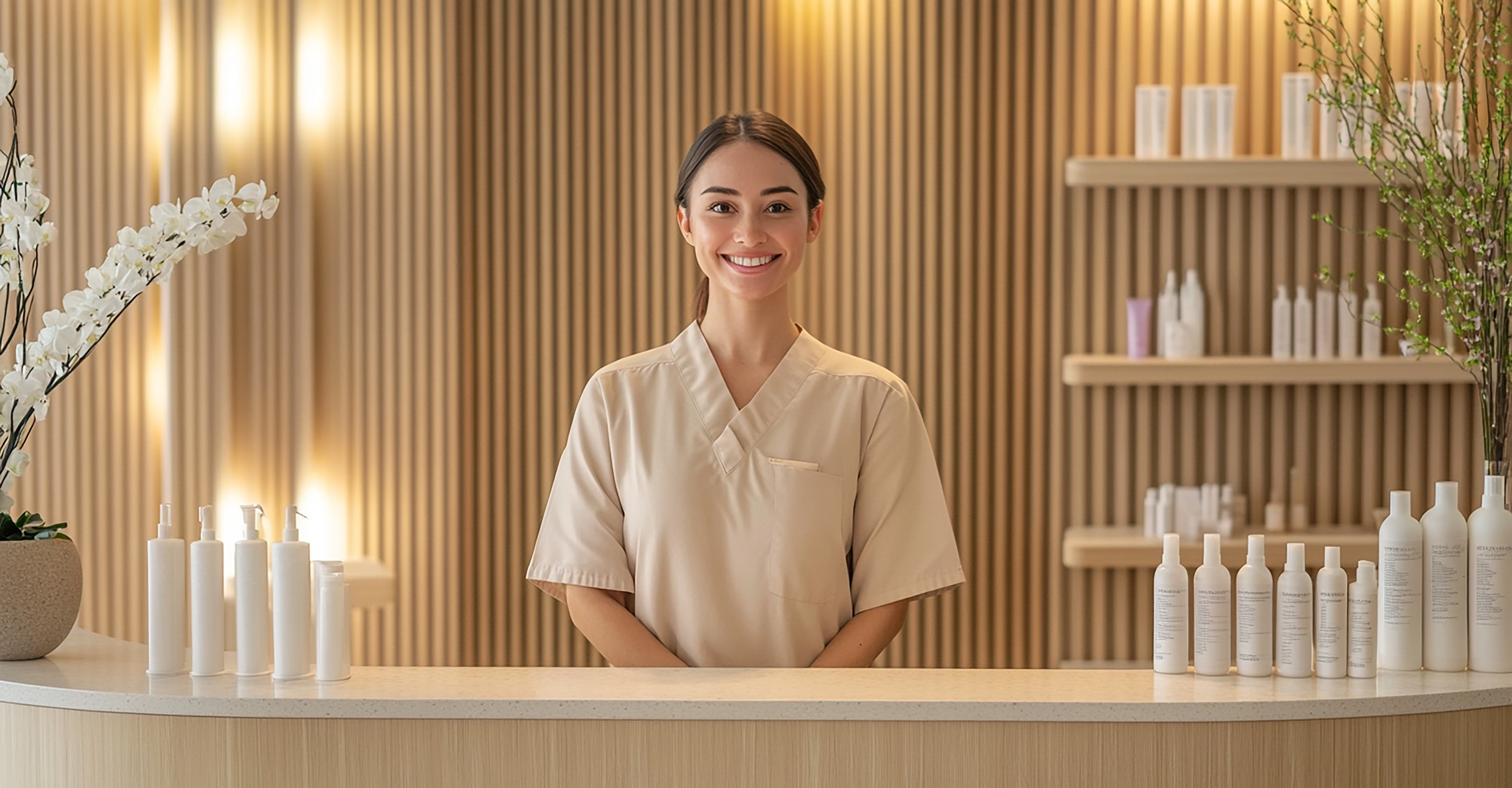 Receptionist managing